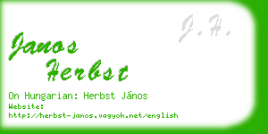 janos herbst business card