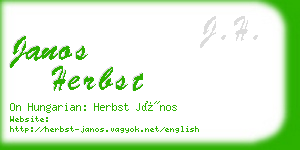 janos herbst business card